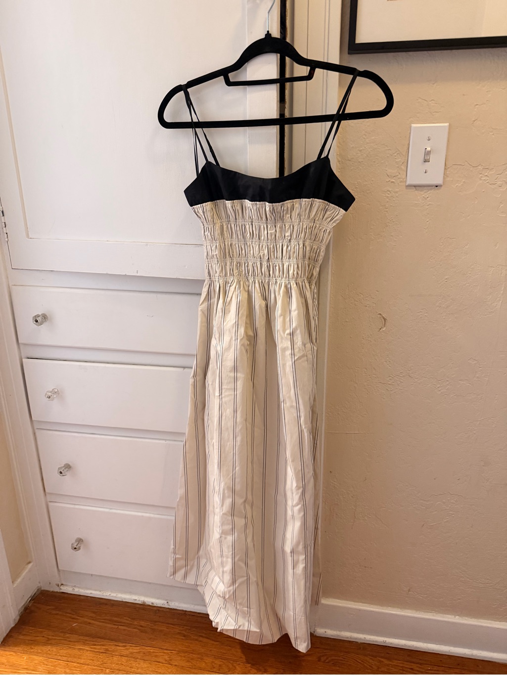 Rails Black & Cream Striped Midi Dress